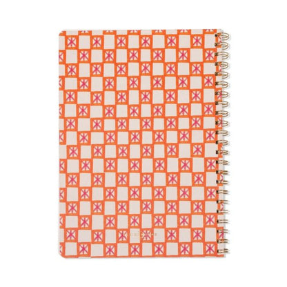 Tulip A4 Twin Wire Notebook - Orange Check | Designworks Ink
