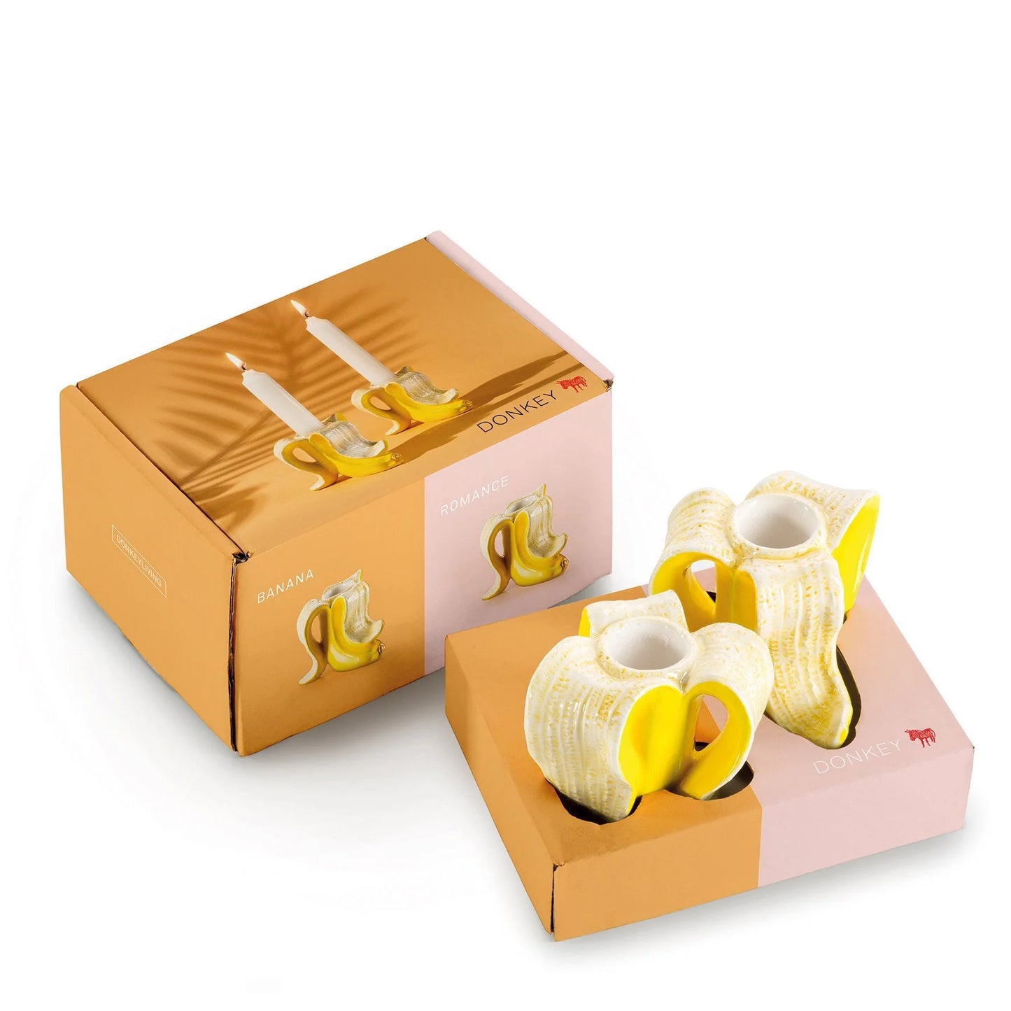 Candle holders - set of 2 - banana romance | Donkey Products