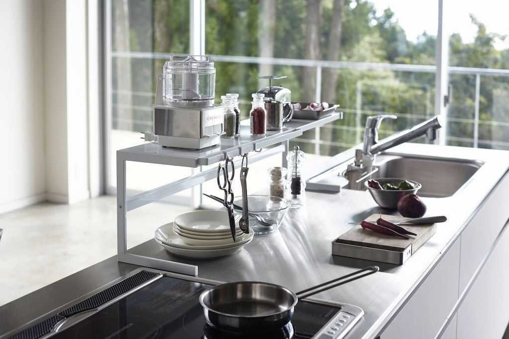 Extendable Kitchen Rack - Tower - White | Yamazaki - de inKijk