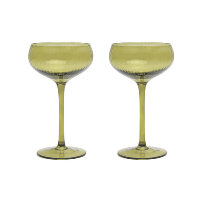 Lou Coupe Glasses - Olive - set van 2 | Here's How - de inKijk