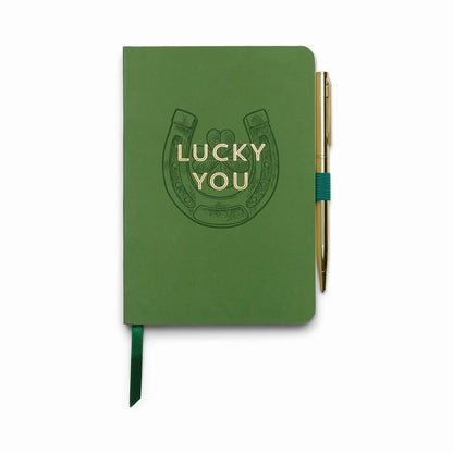 Vintage notebook with pen - lucky you | Designworks Ink - de inKijk
