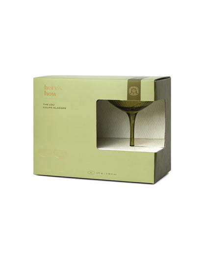 Lou Coupe Glasses - Olive - set van 2 | Here's How - de inKijk