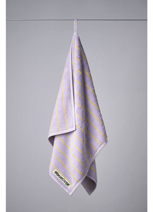Naram guest towel - lilac & neon yellow | Bongusta - de inKijk