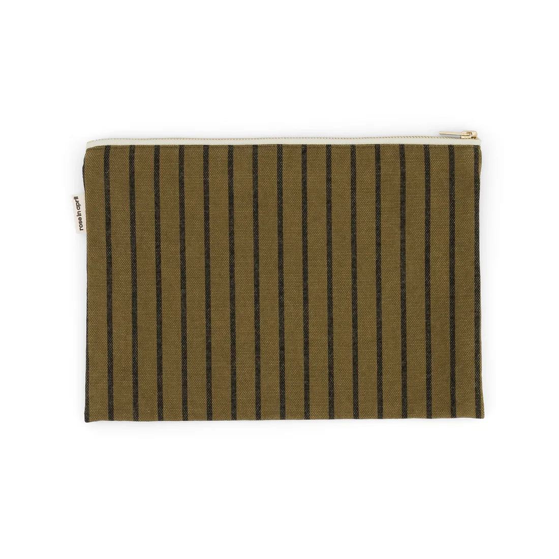 Pouch - Lili - Olive Tennis Stripes | Rose in April