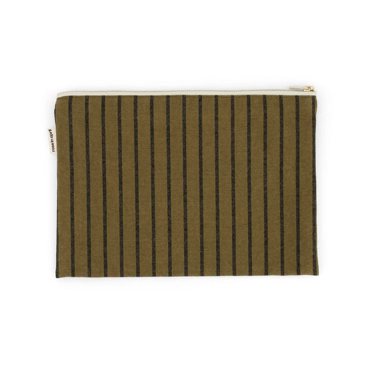 Pouch - Lili - Olive Tennis Stripes | Rose in April