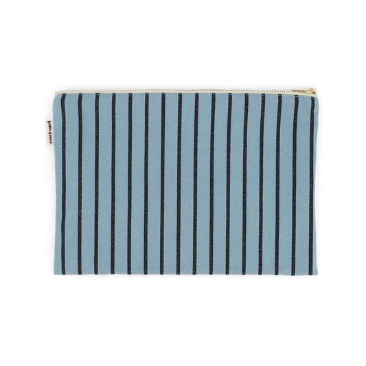 Pouch - Lili - Blue Sky Tennis Stripes | Rose in April