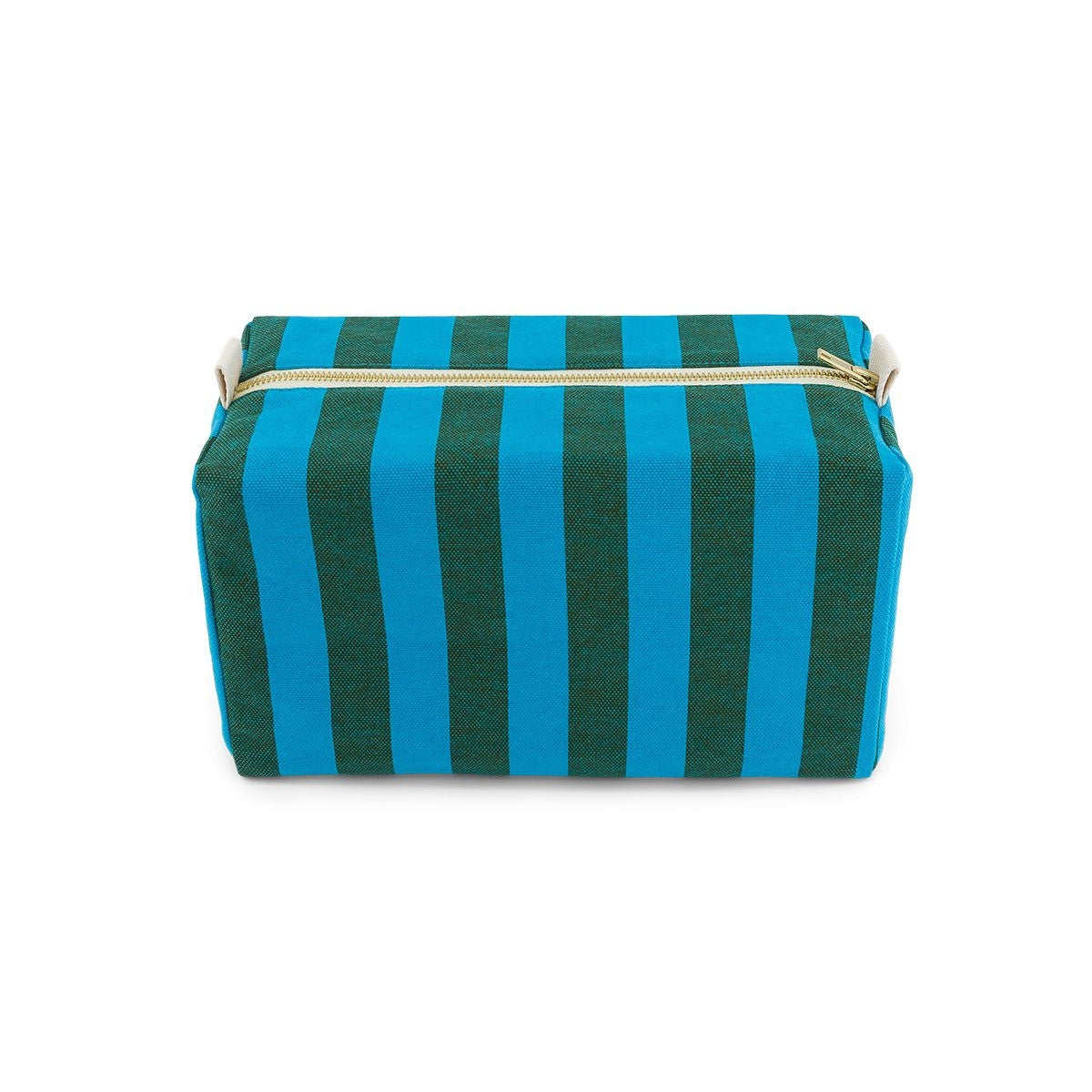 Wash bag - Vic - Turquoise / Olive Stripes | Rose in April