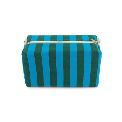 Wash bag - Vic - Turquoise / Olive Stripes | Rose in April
