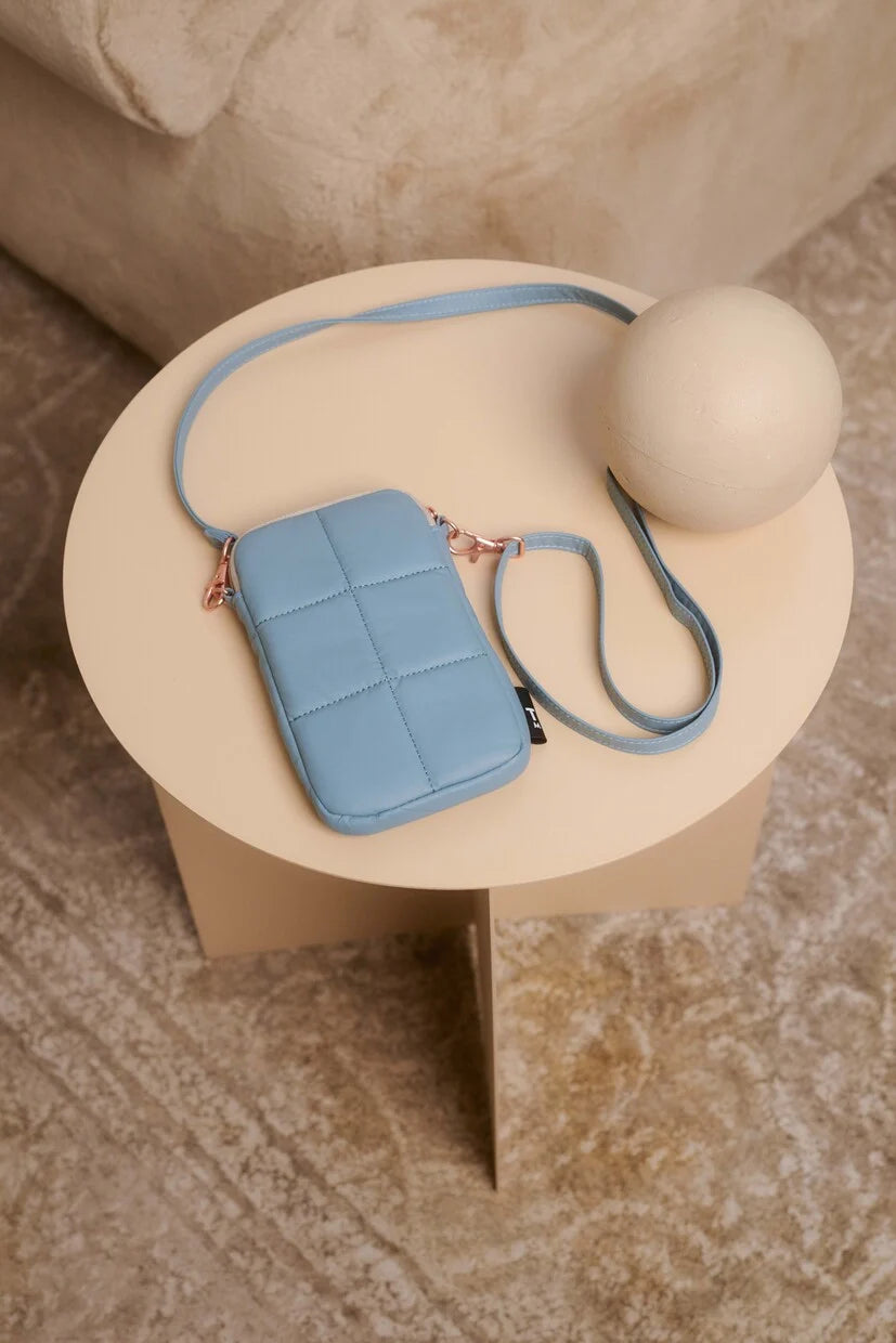 Luce Puffy Phone Pouch - Stone Blue | Tinne + Mia