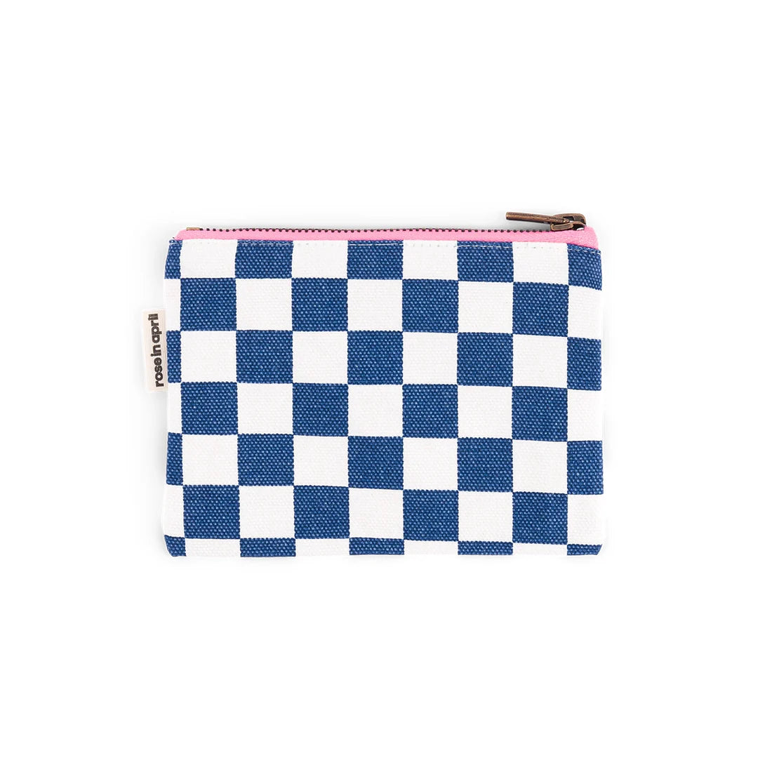Purse - Marie - Ecru / Navy blue Checkerboard | Rose in April
