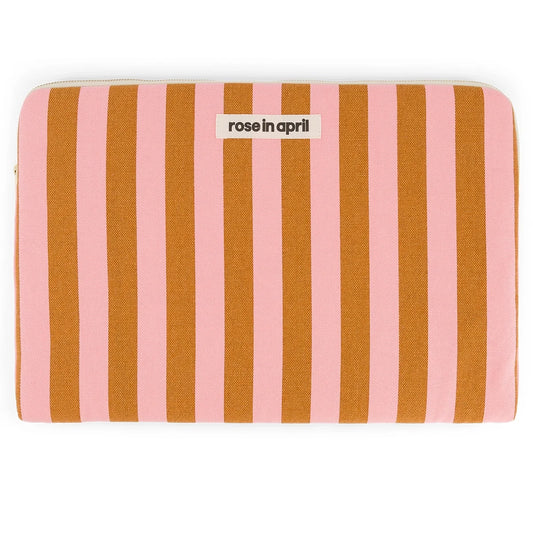 Laptop sleeve 15&16" - Maya - Strawberry/Caramel Stripes | Rose in April