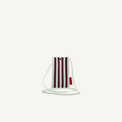 Phone pouch - knitted stripes - mist + fig | Sticky Sis
