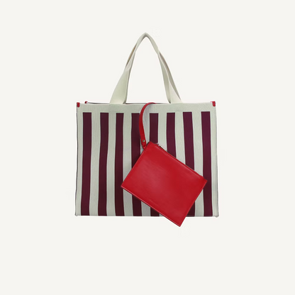 Club shopper - knitted stripes - mist + fig | Sticky Sis