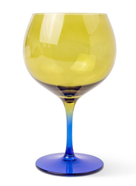 Charlie Copa Glass - set of 2 - Olive & Cobalt | Here's How