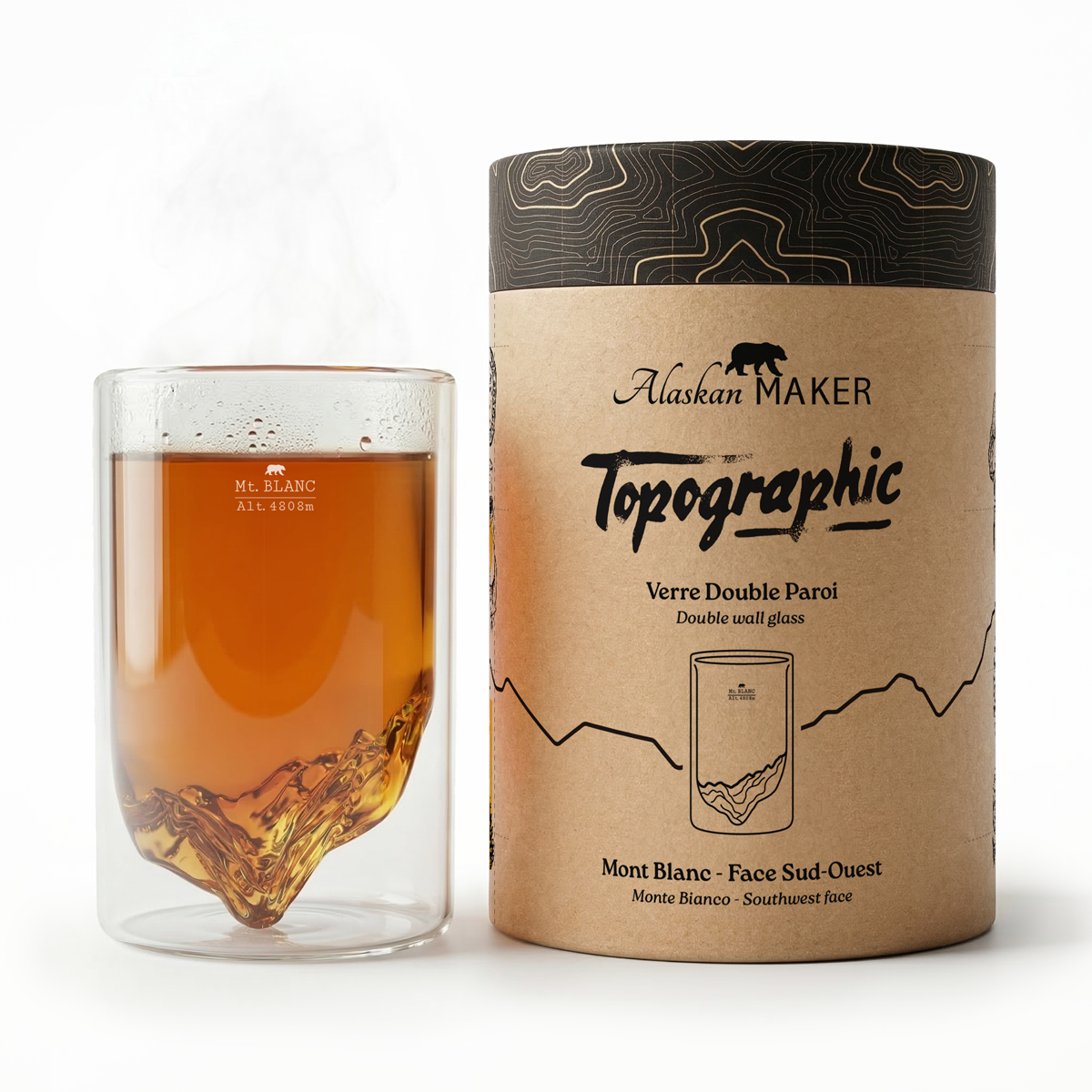 Topographic Double-Wall Glass - Mont Blanc | Alaskan Maker