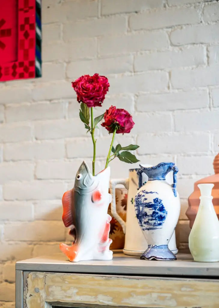 Vase Fish - Red/Pink | Kitsch Kitchen