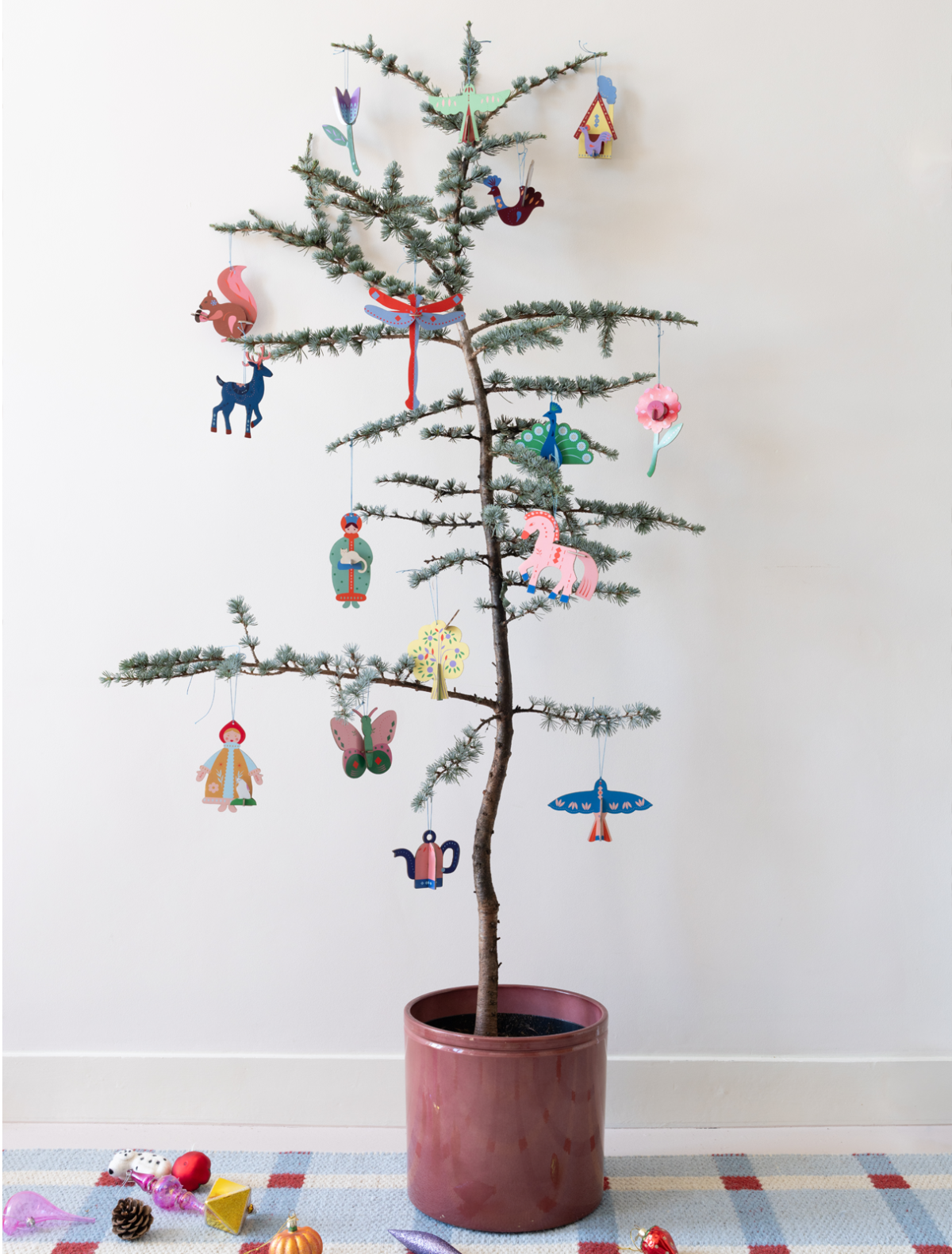 Folk Flowers - Nordic Tales - Set van 2 - Kerstornamenten | Studio Roof