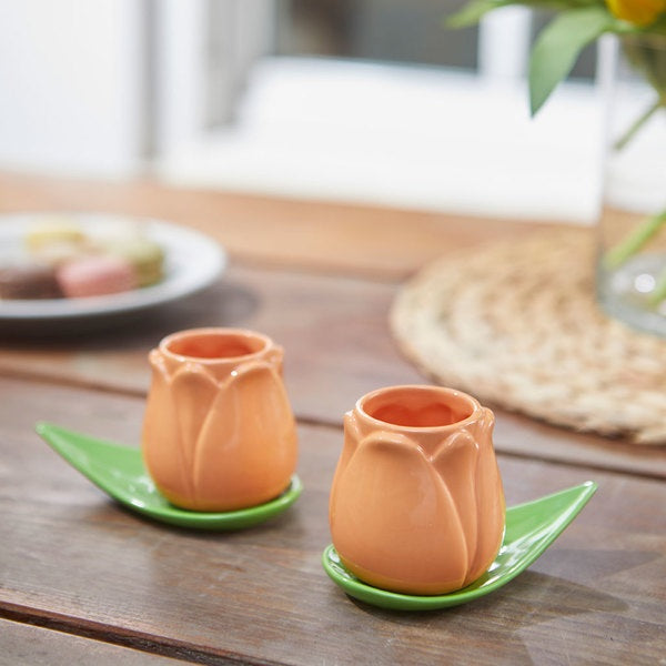 Coffee cup set tulip - orange | Balvi - de inKijk