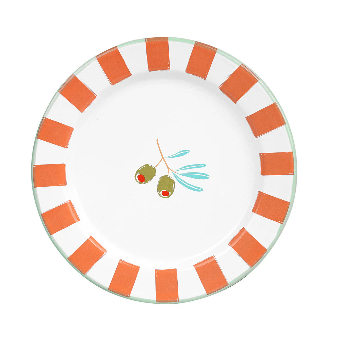 Olive enamel plate small | Talking Tables