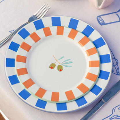 Olive enamel plate small | Talking Tables