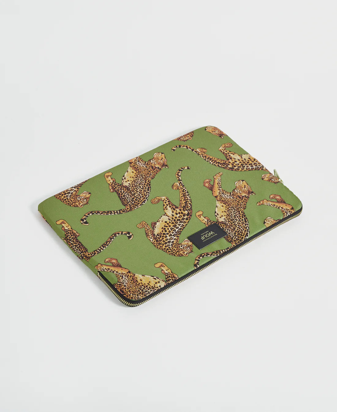 Olive leopard laptop sleeve 13/14" | Wouf - de inKijk