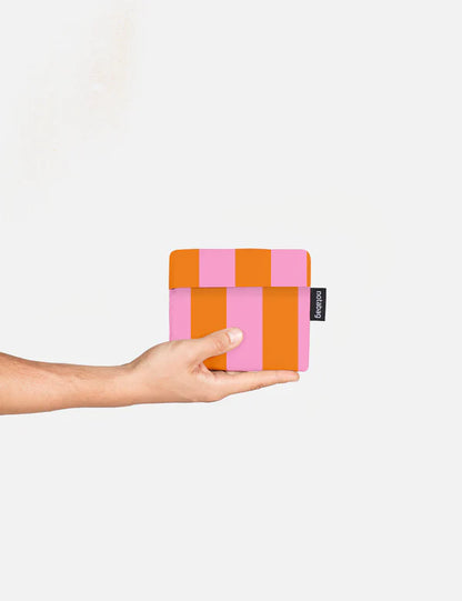 Rugzak en schoudertas in één - orange/pink stripes | Notabag