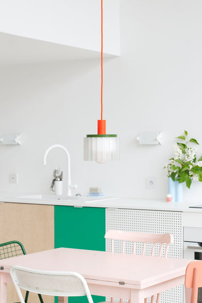 Hanglamp Gigi Nr.2 - oranje kabel | Warren & Laetitia - de inKijk