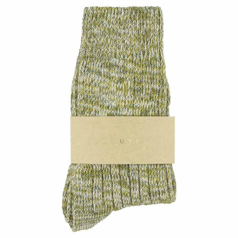 Women Melange Blend Socks - Green / Yellow | Escuyer - de inKijk