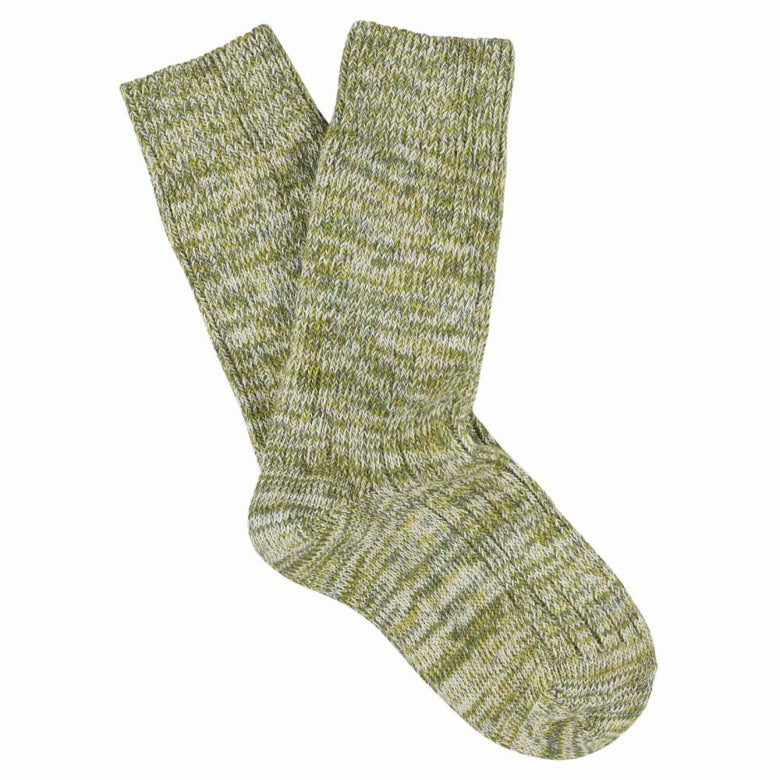 Women Melange Blend Socks - Green / Yellow | Escuyer