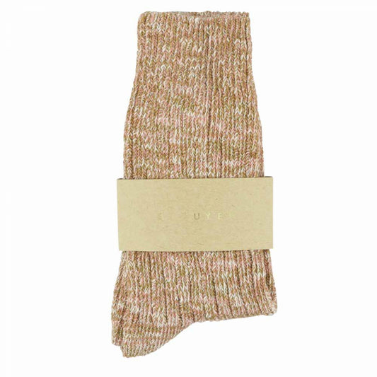 Women Melange Blend Socks - Pink / Mustard | Escuyer