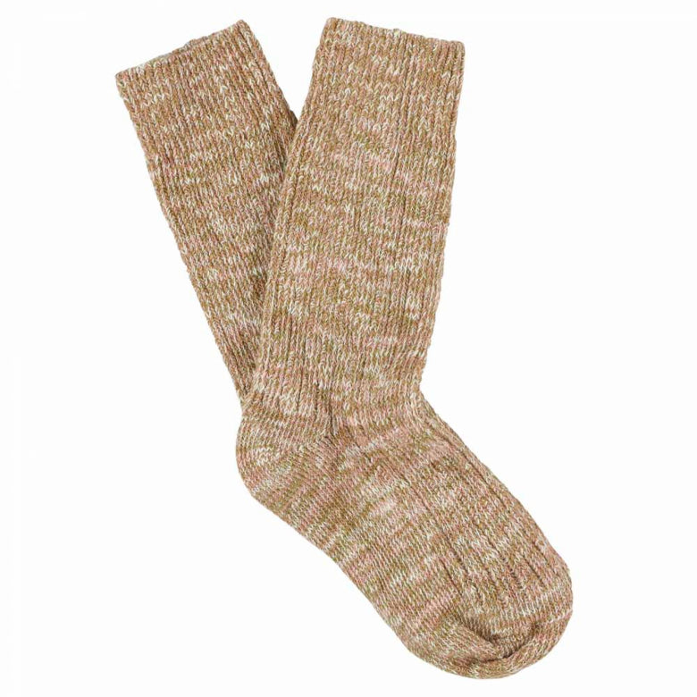 Women Melange Blend Socks - Pink / Mustard | Escuyer