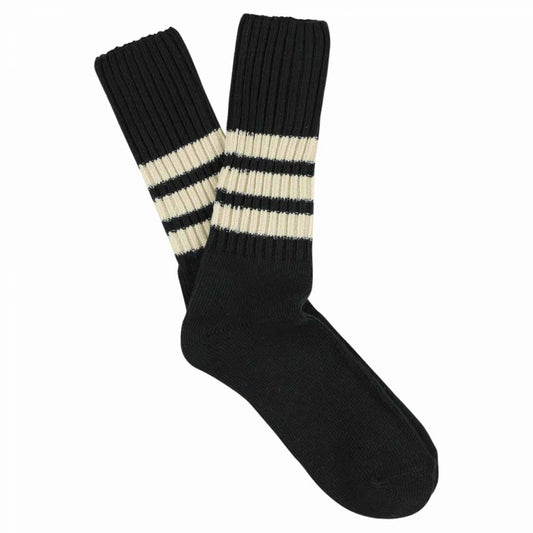 Crew Stripes Socks - Black / Ecru | Escuyer