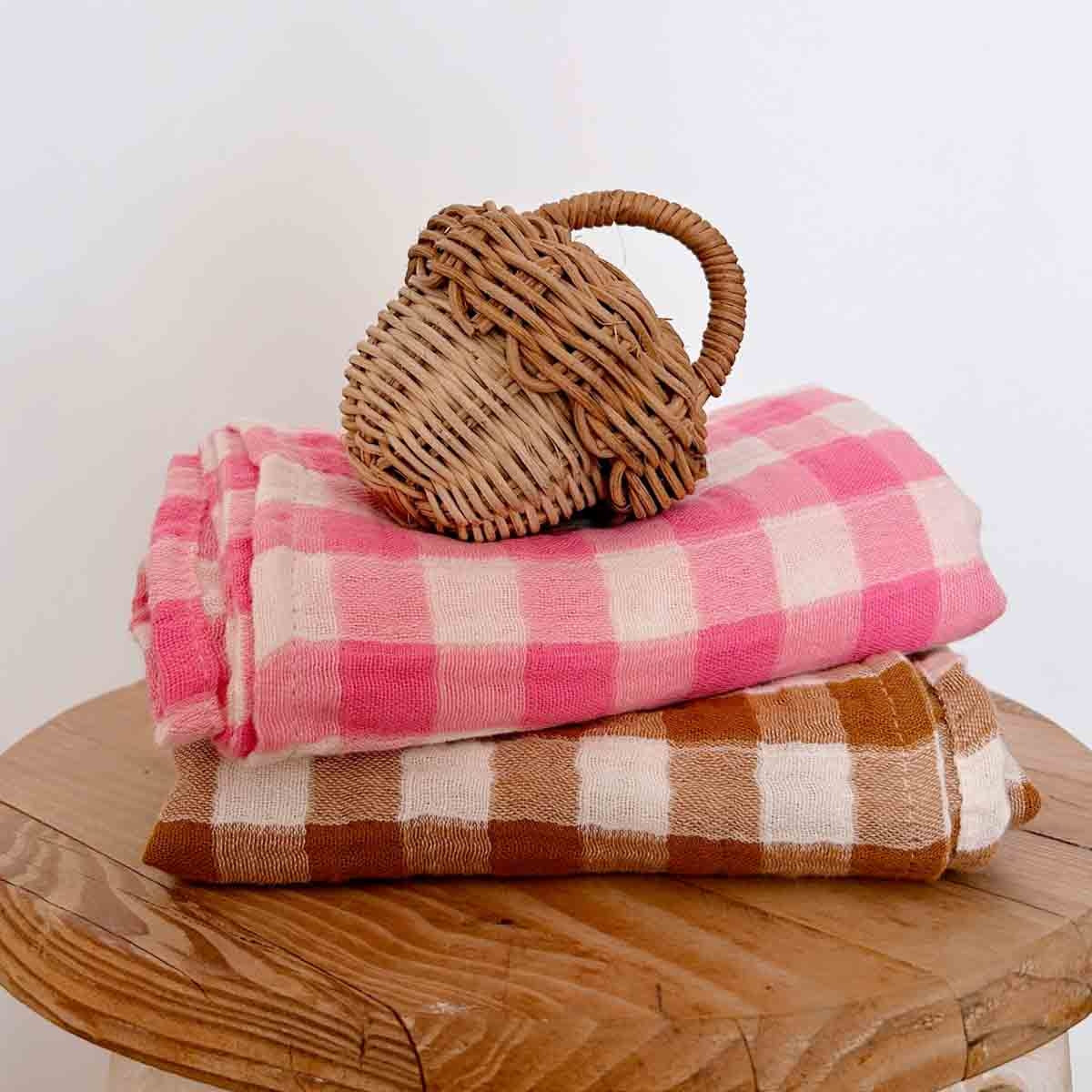 Scarf - Check Caramel | Rose in April - de inKijk