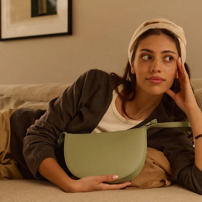 Farou half moon bag - peridot | Monk & Anna