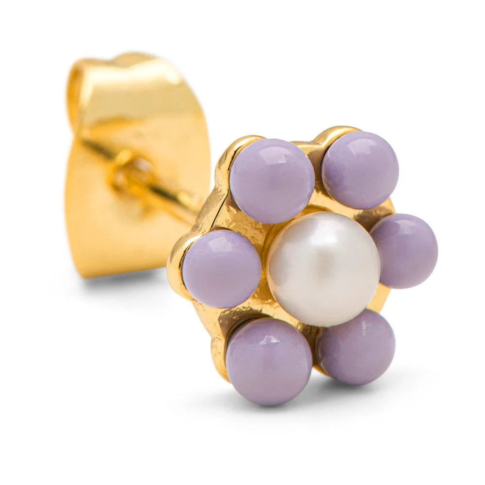 Bouquet - purple flower - gold plated - 1 stuk | LULU Copenhagen