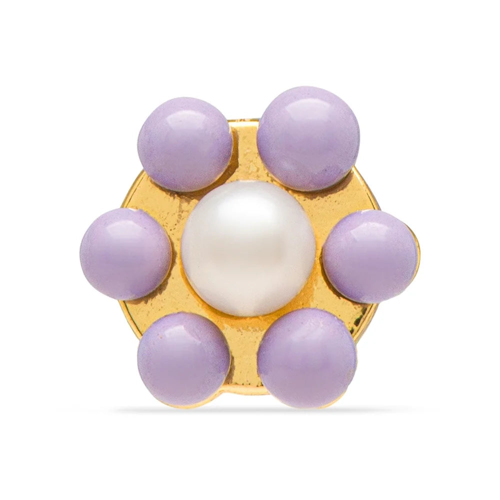 Bouquet - purple flower - gold plated - 1 stuk | LULU Copenhagen