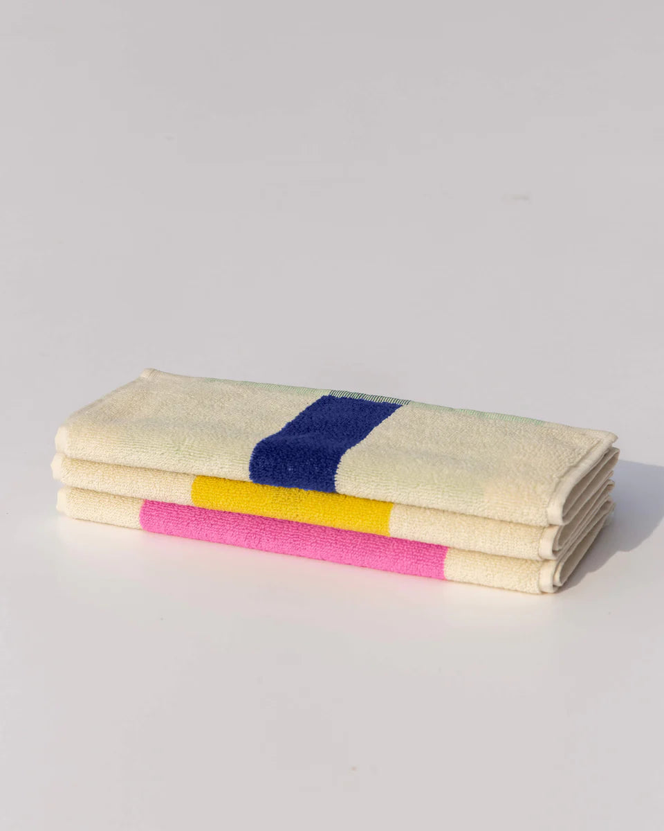 Gastendoekjes Set(3st.) - pink/royal blue/brown | SUITE702