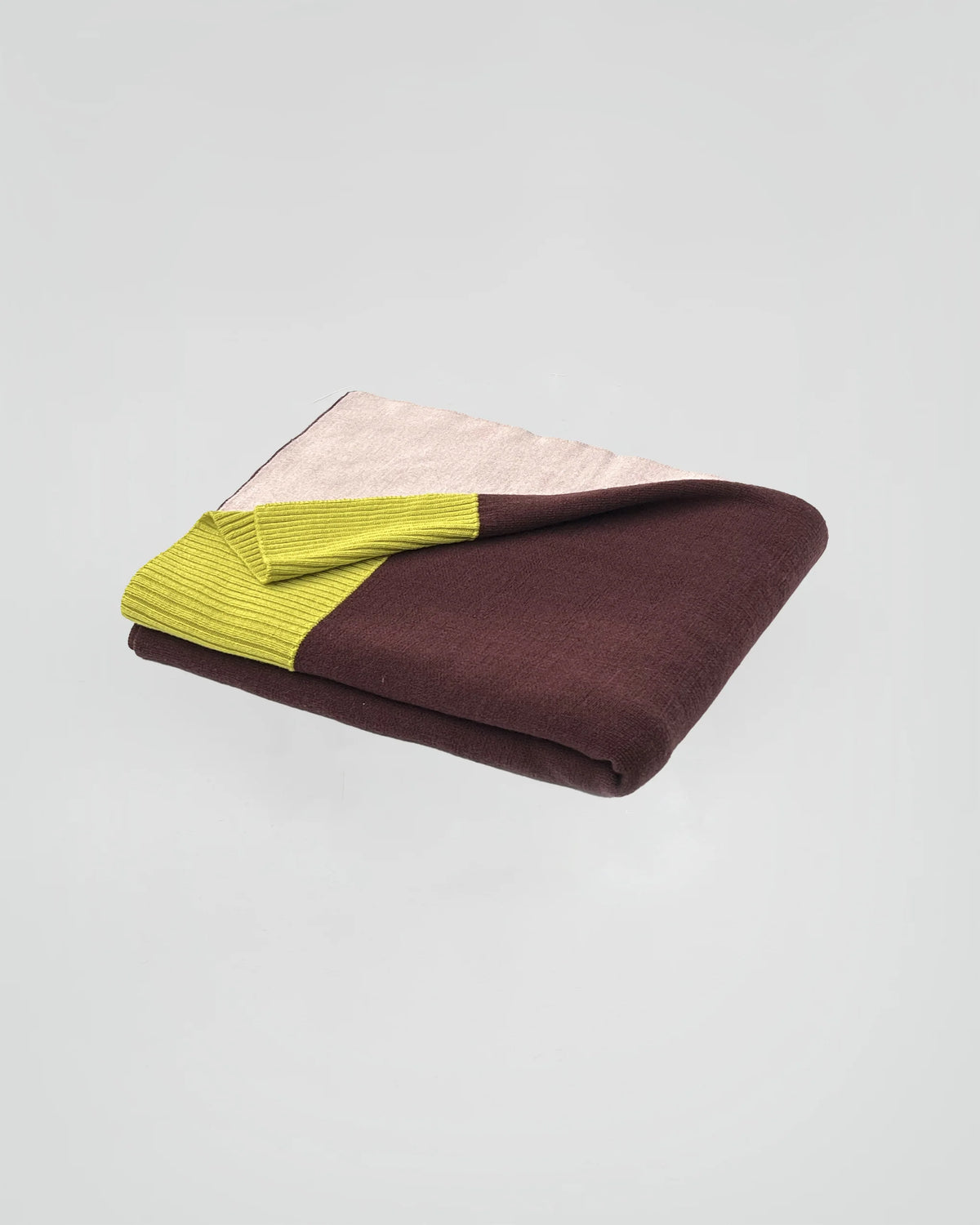 Merino Gebreide Plaid - 100% Wol - Bordeaux/Peach/Lime | SUITE702