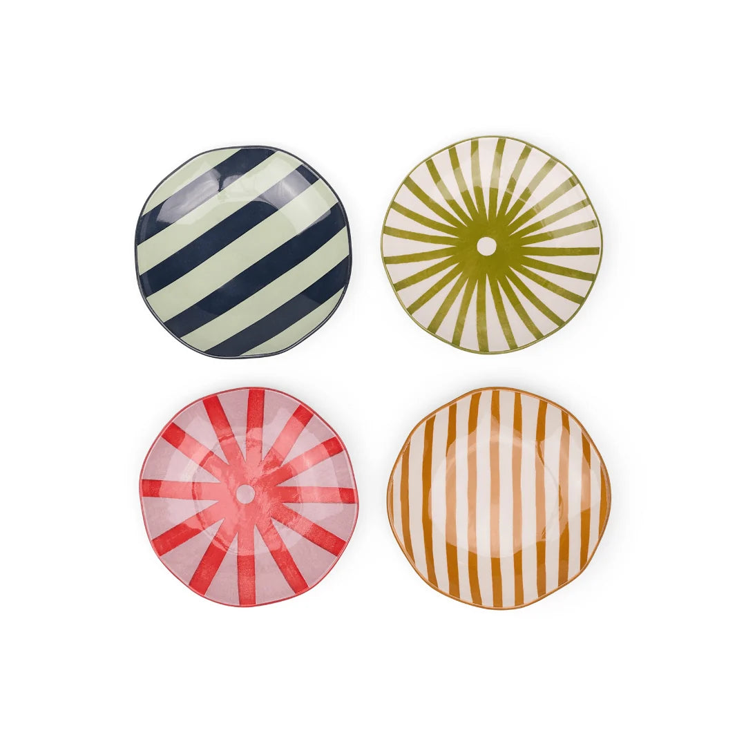 The Marley Appetizer Plates - stripes - set of 4 | Here's How
