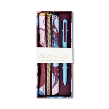 Pen & Pouch Set - Marble | Designworks Ink