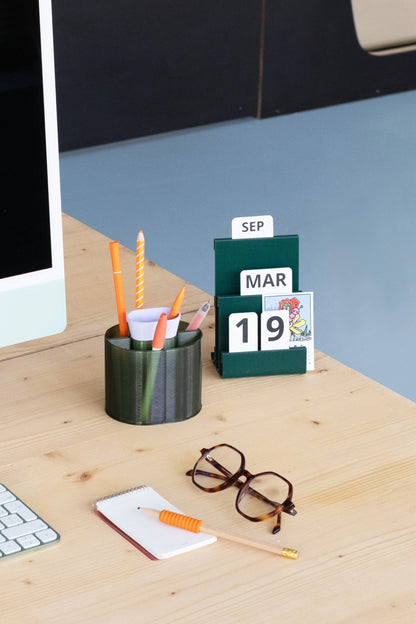 Henri Pencil Cup - Transparent Khaki/Lilac | Warren & Laetitia