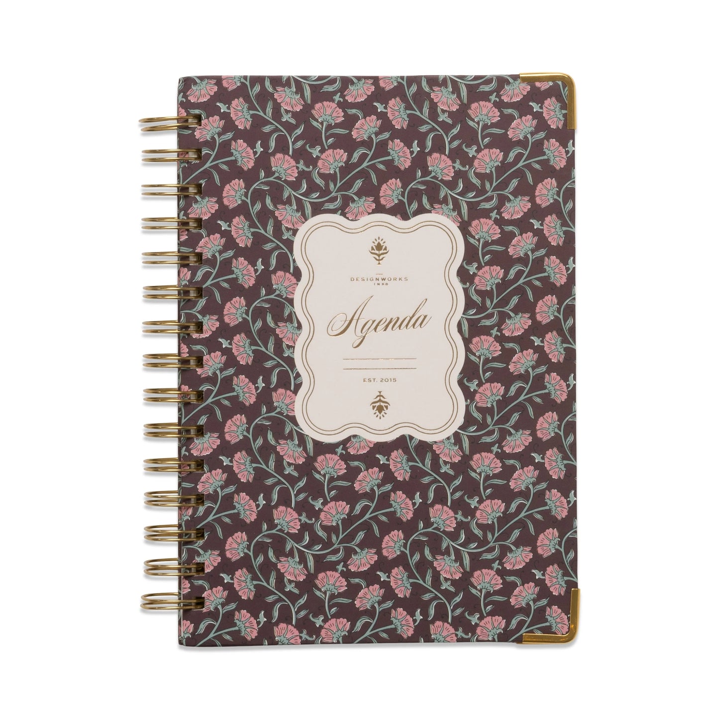 Undated Perpetual Planner - Burgundy Vintage Floral | Designworks Ink