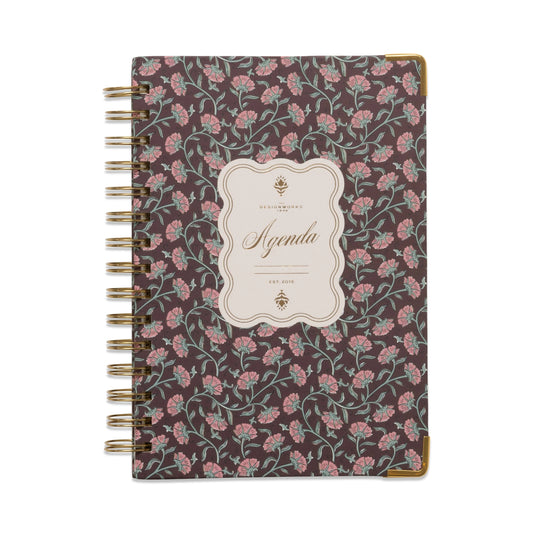 Undated Perpetual Planner - Burgundy Vintage Floral | Designworks Ink