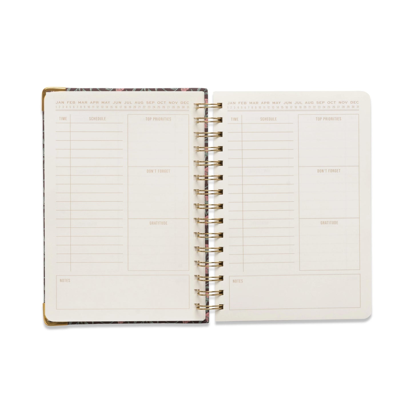 Undated Perpetual Planner - Burgundy Vintage Floral | Designworks Ink