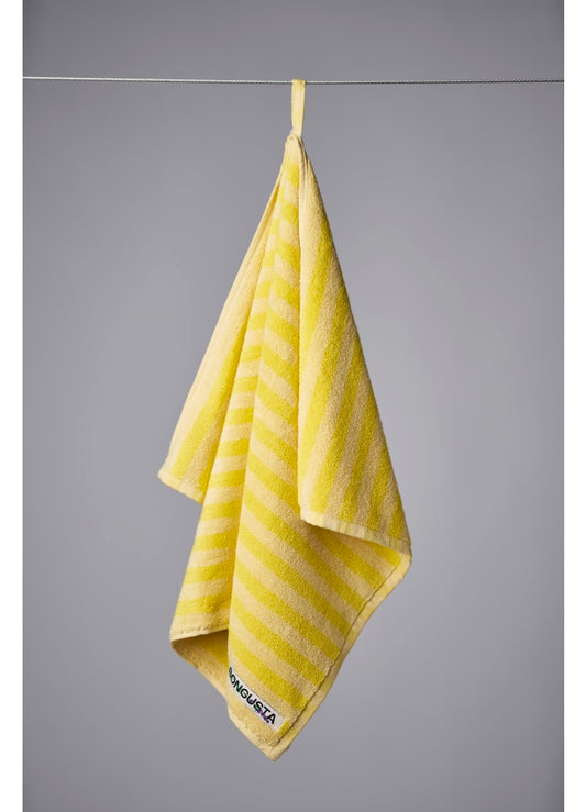 Naram guest towel - pristine & neon yellow | Bongusta