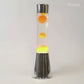 Orange lava lamp - chrome base - transparent liquid - 40 cm | Fisura