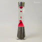 Red lava lamp - chrome base - transparent liquid - 40 cm | Fisura
