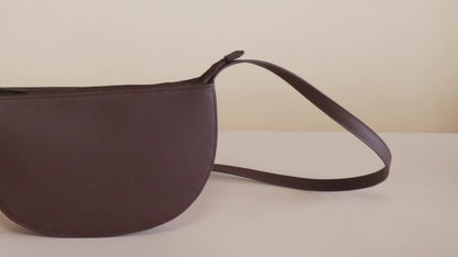 Farou half moon bag - dark wood | Monk & Anna
