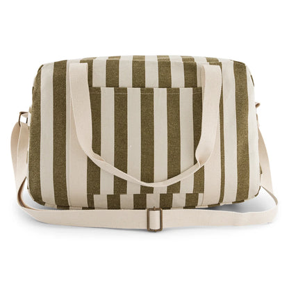 Bowling bag - Raphael - Olive / Greige Stripes | Rose in April