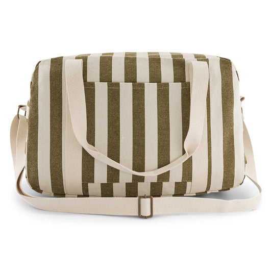 Bowling bag - Raphael - Olive / Greige Stripes | Rose in April